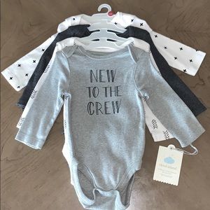 Cloud Island 4 Pack Long Sleeve Bodysuits